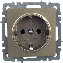 розетка 1-местная IEK РС11-1-0-БрШ Brite - внешний вид