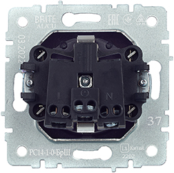 розетка 1-местная IEK РС14-1-0-БрШ Brite - вид с тыльной стороны