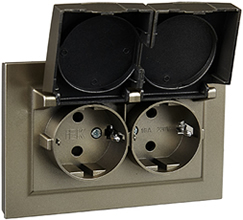 розетка 2-местная IEK РСбш12-3-44-БрШ Brite - внешний вид