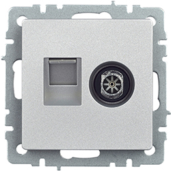 розетка TV+RJ45 IEK РТВ/РК12-БрА Brite - внешний вид