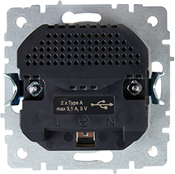 розетка 1-местная IEK РЮш10-2-БрЖ Brite - вид с тыльной стороны