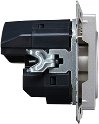 розетка 1-местная IEK РЮш10-2-БрА Brite - вид сбоку