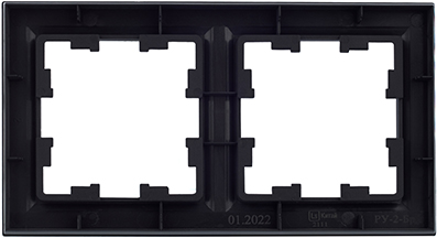 рамка 2-постовая IEK РУ-2-БрГ Brite - вид с тыльной стороны