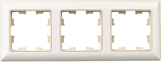 рамка 3-постовая IEK РУ-3-Бр Brite бежевый / жемчужный - внешний вид