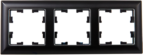 рамка 3-постовая IEK РУ-3-Бр Brite хром / черный - внешний вид
