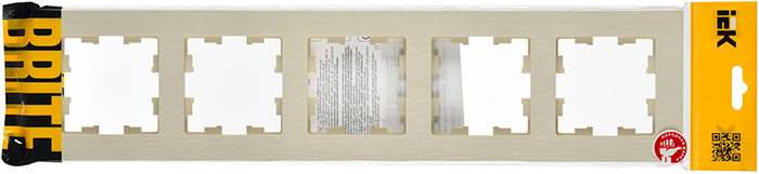 рамка 5-постовая IEK РУ-5-Бр Brite бежевый рифленый - упаковка