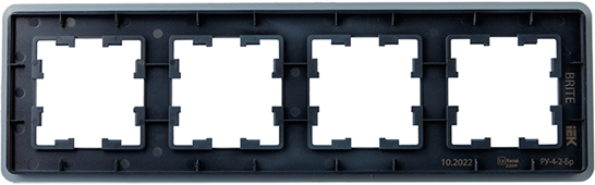 рамка 4-постовая IEK РУ-4-2-Бр стекло графит RE Brite - вид с тыльной стороны