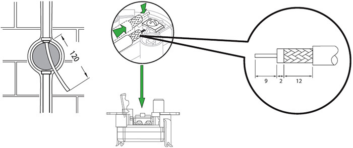 розетка ТВ антенная (коннектор) Systeme Electric AtlasDesign - подключение