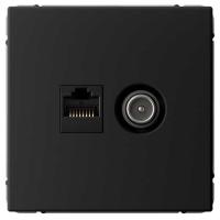 АртГэллери карбон розетка RJ45+TV скрытая 2-ая 