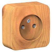 Бланка ясень розетка открытая 1-мест шторки IP20 