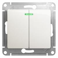 Глосса перламутр выключатель 2кл с подсветкой скрытая 10А IP20 