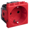 Аванти красный розетка кабель-канал 1-мест заземление IP20 2мод