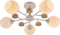 Светильник потолочный (люстра) 5*60Вт E27 белый/дерево 