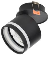 Светильник точечный GX53 круг черный встраиваемый поворотный IEK "стакан"