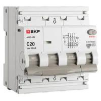 Дифавтомат 4Р 20А C тип AC 30мА 6кА 4мод АВДТ-63N EKF PROxima