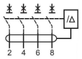 Дифавтомат 4Р 50А D тип AC 30мА 4,5кА 8мод ДИФ-101 DEKraft