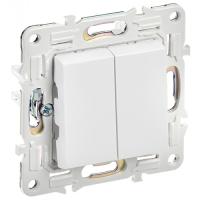 Сканди арктический белый переключатель перекрестный 2кл скрытая 10А IP20 