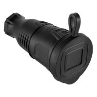 Розетка переносная 16А заземление черный каучук IP54 PlexUp с крышкой