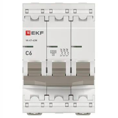 Автомат 3Р 6А C 4,5кА ВА47-63N EKF PROxima