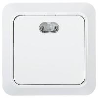 Боллето белый выключатель 1кл с подсветкой открытая 10А IP20 