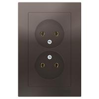 Атлас мокко розетка скрытая 2-мест IP20 