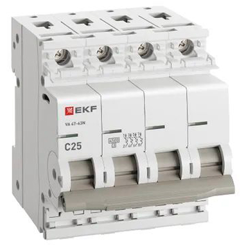 Автомат 4Р 25А C 4,5кА ВА47-63N EKF PROxima