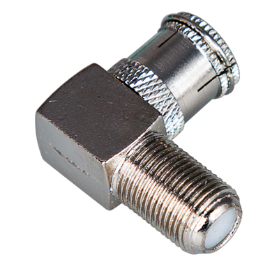 Переход F(гнездо)-TV(гнездо) угловой серебро 