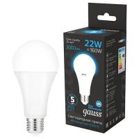 Лампа свд 220В Е27 22Вт 6500К 2000лм стандарт A70 матовая Gauss Black