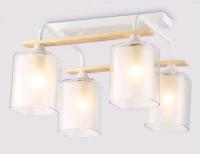 Светильник потолочный (люстра) 4*40Вт E27 белый/светлое дерево