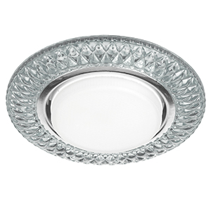 Светильник точечный GX53 круг хром/прозрачный встраиваемый подсветка Jazzway декор