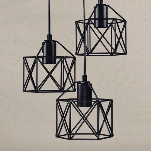 Светильник подвесной (люстра) 3*60Вт E27 черный лофт