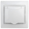 Плано розетка скрытая белый 1-мест заземление с крышкой IP20