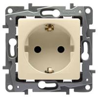 Этика кремовый розетка скрытая 1-мест заземление IP20 