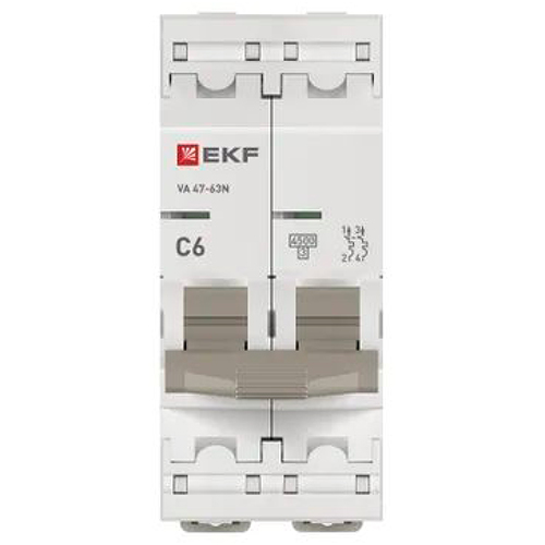 Автомат 2Р 6А C 4,5кА ВА47-63N EKF PROxima