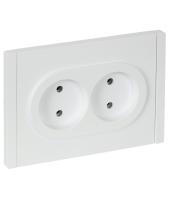 Фортепиано белый розетка скрытая 2-мест IP20 