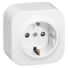 Кутео белый розетка открытая 1-мест заземление IP20 