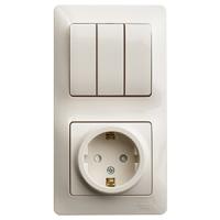 Глосса бежевый блок Р+В3кл скрытая вертикально заземление IP20