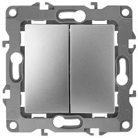 ЭРА12 алюминий выключатель 2кл скрытая 10А IP20 