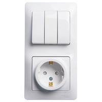 Глосса белый блок Р+В3кл скрытая вертикально заземление IP20