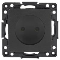 Стокгольм черный розетка скрытая 1-мест шторки IP20 