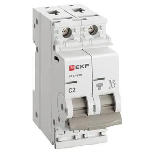 Автомат 2Р 2А C 6кА ВА47-63N EKF PROxima