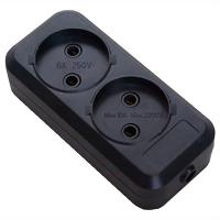 Колодка 2-мест 10А черный пластик IP20 Крона 