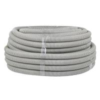 Труба гофра 32мм ПВХ 50м серый EKF с протяжкой 