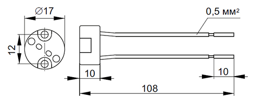 Патрон втычной GU5.3 керамика белый 