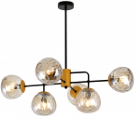 Светильник потолочный (люстра) 6*40Вт Е14 черный/золото Geba дизайн