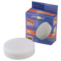 Лампа свд 220В GX53 20Вт 3000К 1630лм таблетка матовая Jazzway