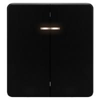 Миле Раунд черный выключатель 2кл с подсветкой скрытая 10А IP20 