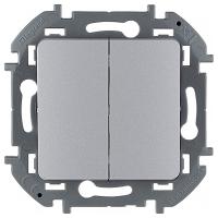 Инспириа алюминий выключатель 2кл скрытая 10А IP20 