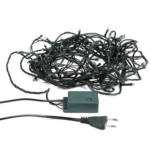 Гирлянда нить 20м белый 160свд с контроллером IP20 зеленый провод 8 режимов