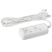 Удлинитель 2-мест 1,5м ПВС 2*0,75 белый ЭРА